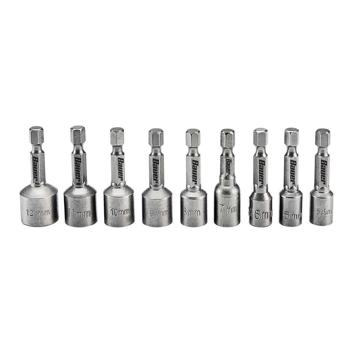 Setter magnético métrico para tuercas Bauer de 1-3/4 pulgadas, clasificado para impacto, juego de 9 piezas - 58273