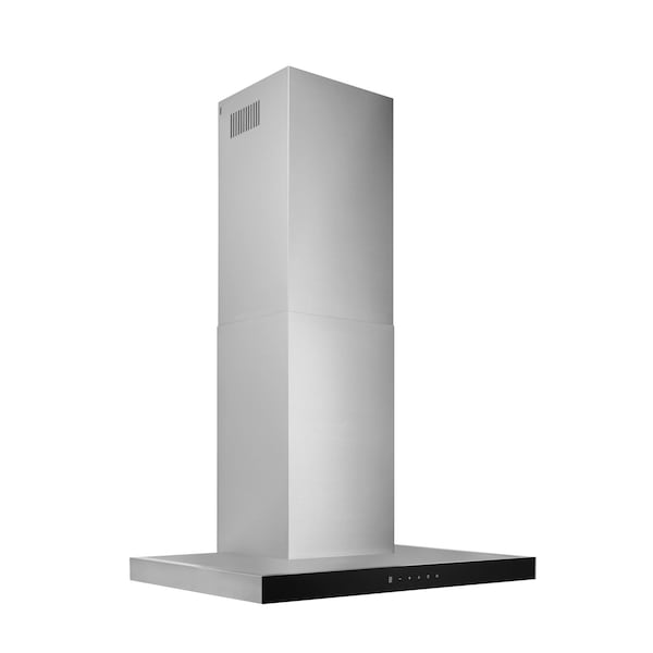 Almo 30-in. Black Glass T-Style Chimney Range Hood with 450 CFM Blower and LED Lighting - BWT2304SSB