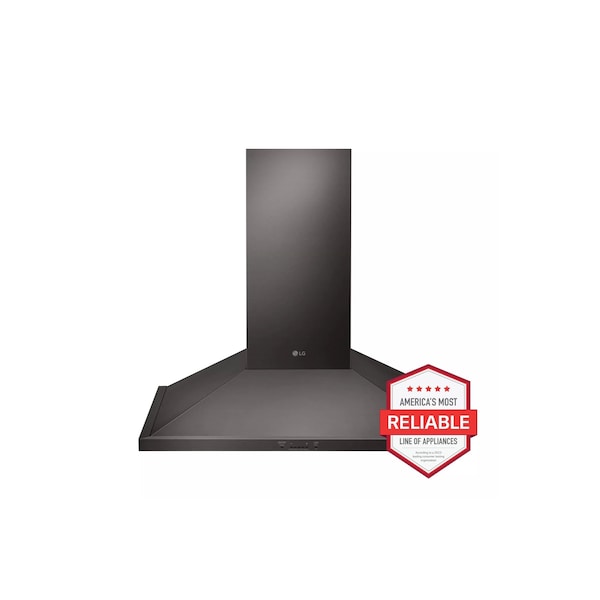Almo 30in Black Stainless Steel Wall Mount Chimney Range Hood with 600 CFM Blower - HCED3015D