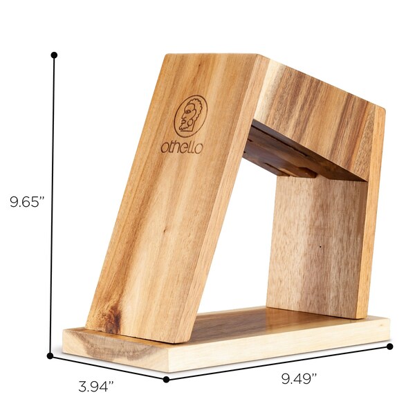 Othello Classic Knife Set with Wooden Block Kitchen Knives, Silver - CL-FK6
