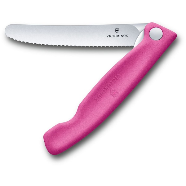 Swiss Army Brands 2024 Victorinox Kitchen Swiss Classic Foldable Paring Knife, Serrated, Pink - VIC-6.7836.F5B