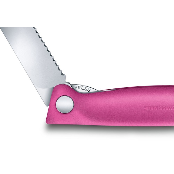Swiss Army Brands 2024 Victorinox Kitchen Swiss Classic Foldable Paring Knife, Serrated, Pink - VIC-6.7836.F5B