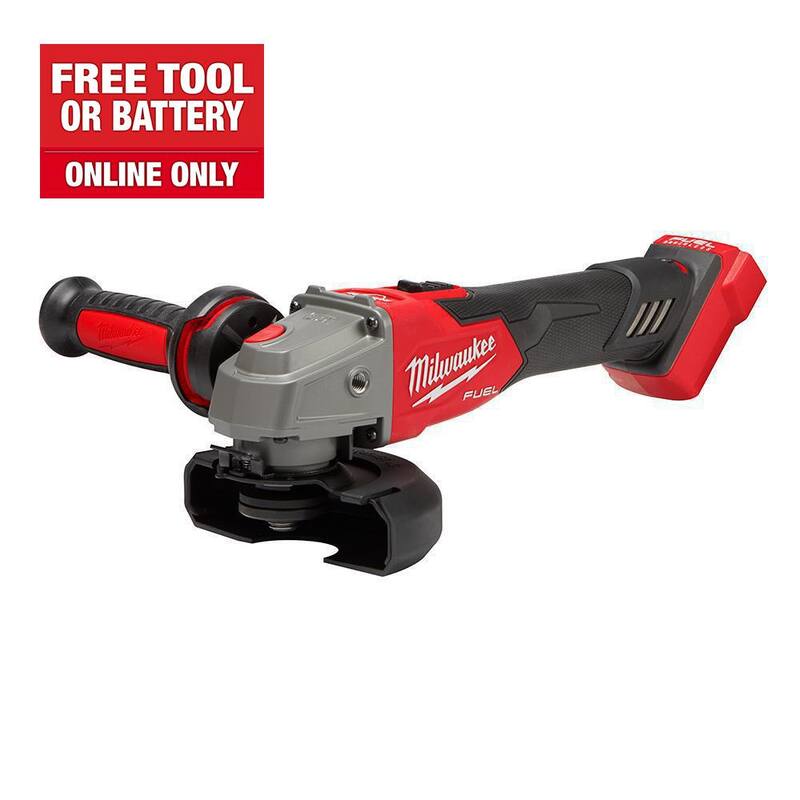 Amoladora inalámbrica Milwaukee M18 FUEL 18V de 4-1/2 in./5 in. con velocidad variable y interruptor deslizante de iones de litio sin escobillas (Herramienta solamente) - 2889-20