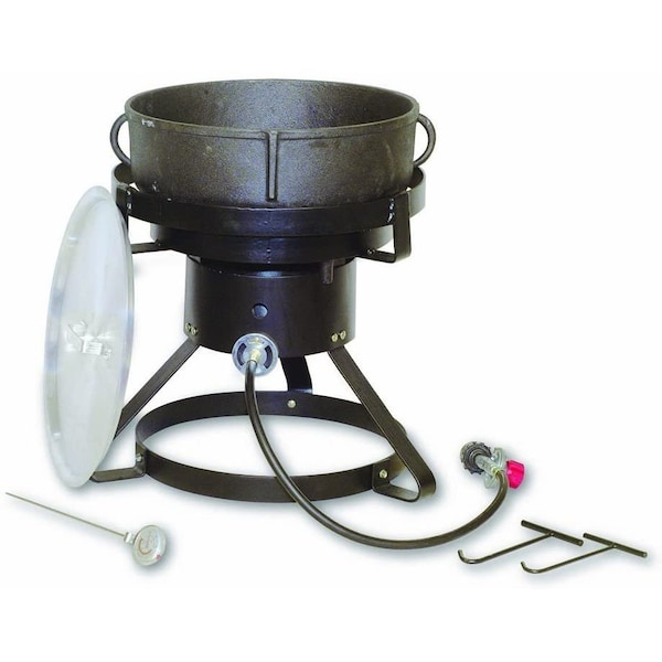 King Kooker Outdoor Cooker, 60K BTU, 5 Gallon Jambalaya Pot, Cast Iron - 1720