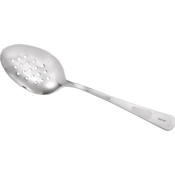 Mercer Cutlery Plating Spoon, Perforated Bowl, 9" - M35160