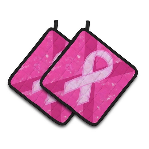 Carolines Treasures Breast Cancer Battle Flag Pair of Pot Holders, 7.5 x 3 x 7.5 in. - BC1001PTHD