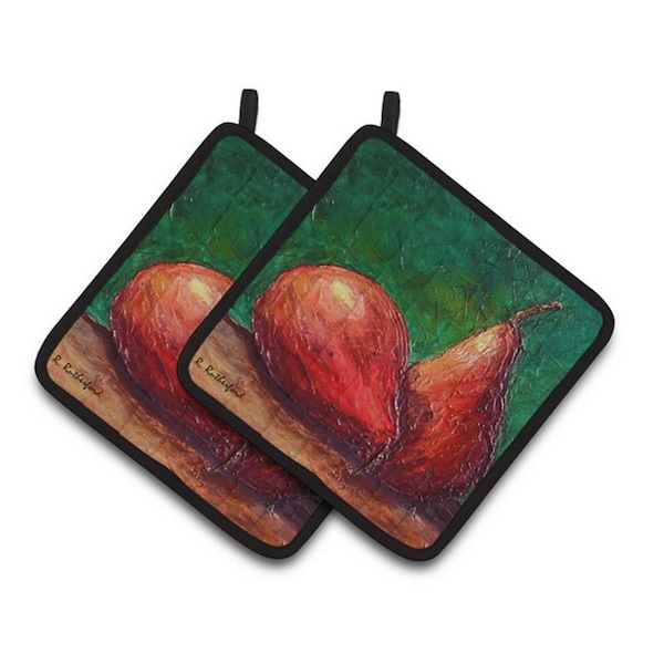 Carolines Treasures Pears Pair of Pot Holders, 7.5 x 3 x 7.5 in. - RDR2008PTHD