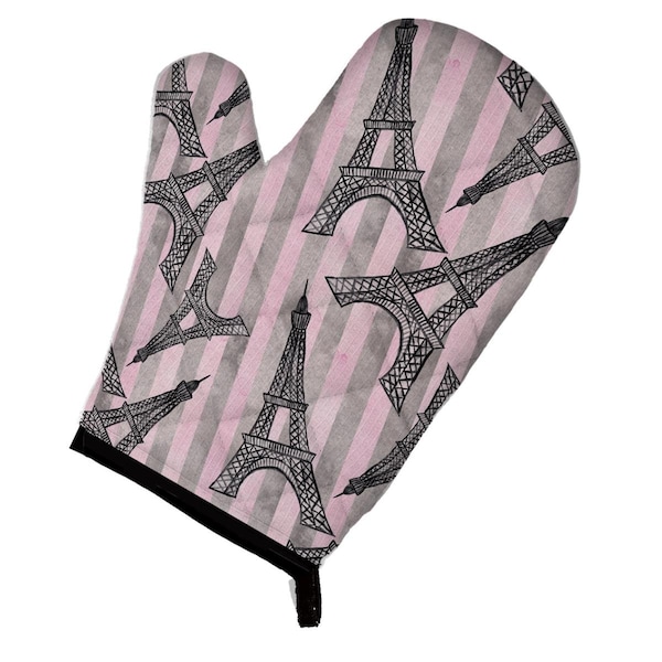 Carolines Treasures Watercolor Eiffel Tower and Stripes Oven Mitt - BB7509OVMT