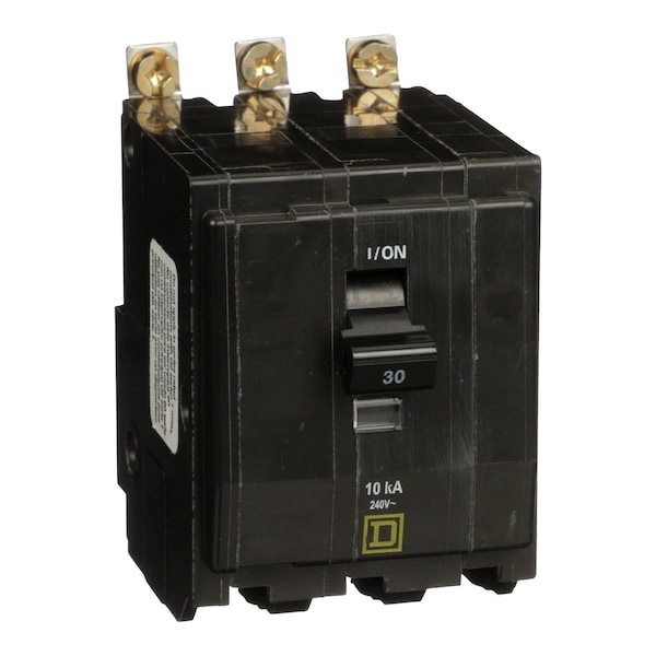 Square D Miniature Circuit Breaker, QOB Series, 30A, 3 Pole, 120/240V AC, 10kA at 120/240V AC - QOB3305237