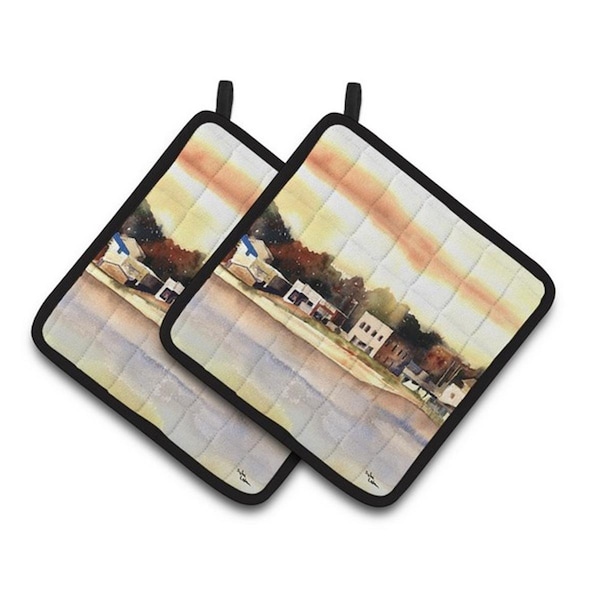 Carolines Treasures The Pass Pair of Pot Holders, 7.5 x 3 x 7.5 in. - 8121LPTHD