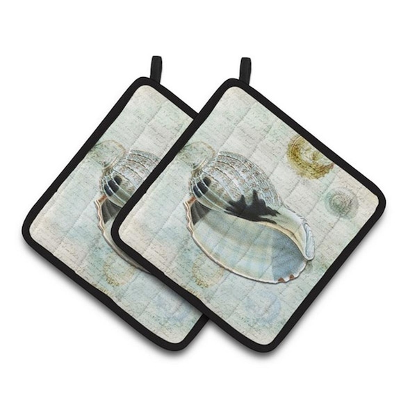 Carolines Treasures Shells Pair of Pot Holders, 7.5 x 3 x 7.5 in. - SB3028PTHD