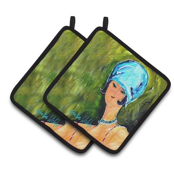 Carolines Treasures Young Voncile Still in High School Pair of Pot Holders - MW1363PTHD