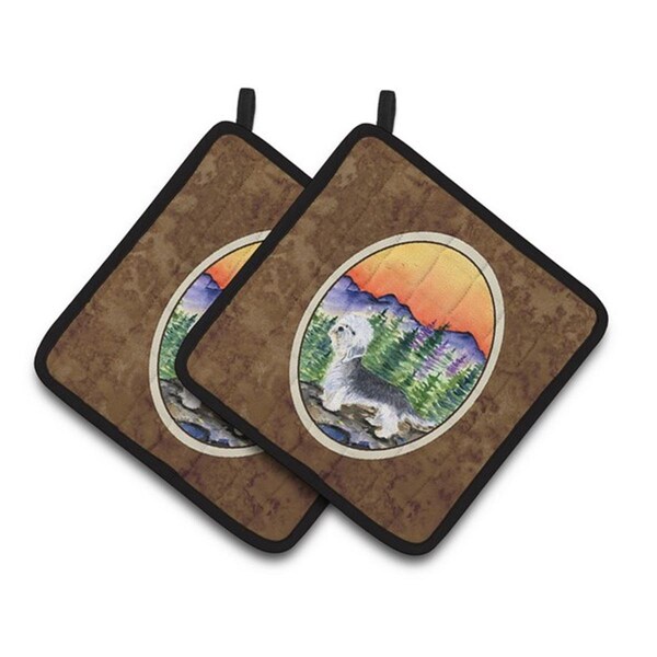 Carolines Treasures Dandie Dinmont Terrier Pair of Pot Holders, 7.5 x 3 x 7.5 in. - SS8222PTHD