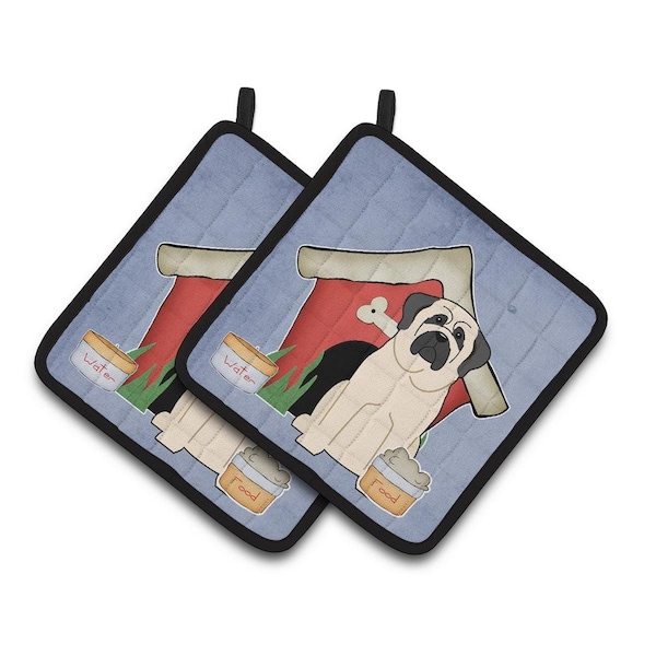 Carolines Treasures Dog House Collection Mastiff White Pair of Pot Holders - BB2771PTHD