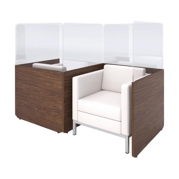 Groupe Lacasse Privacy Screen, Right, Freestanding, 36inx30in, BourbonCherry - LASLUSL3036RB