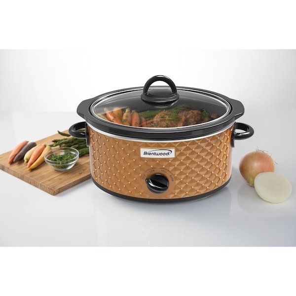 Brentwood Appliances 3.5-Quart Diamond-Pattern Slow Cooker (Brown) - SC-136C