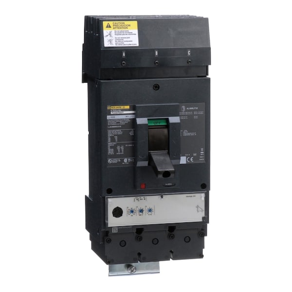 Square D Molded Case Circuit Breaker, LJA Series, 600A, 3 Pole, 600V AC, 100kA at 240V AC - LJA36600U31X
