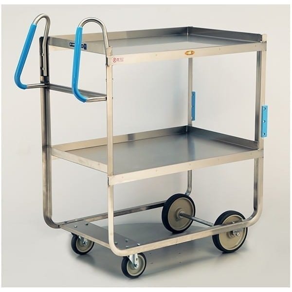 Lakeside Stainless Ergo-One Series 2 Shelf Cart; 1,000 lb Capacity, 21"x49" - 7130