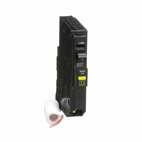 Square D Miniature Circuit Breaker, QO Series, 15A, 1 Pole, 120V AC, 10kA at 120V AC, A Curve - QO115GFICP