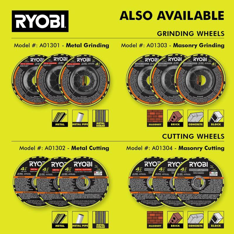 RYOBI ONE+ HP 18V Amoladora Angular inalámbrica Brushless de 4-1/2 pulgadas (Herramienta solamente) - PBLAG02B
