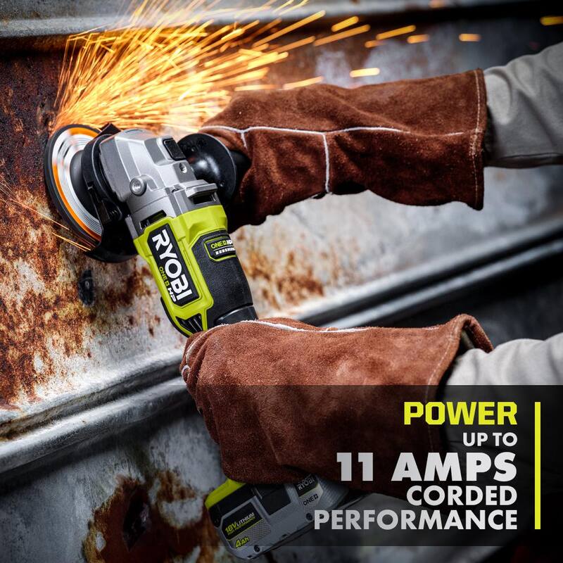 RYOBI ONE+ HP 18V Amoladora Angular inalámbrica Brushless de 4-1/2 pulgadas (Herramienta solamente) - PBLAG02B