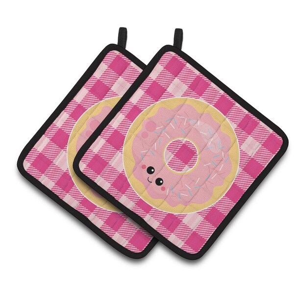 Carolines Treasures Donut Face Pair of Pot Holders - BB7048PTHD