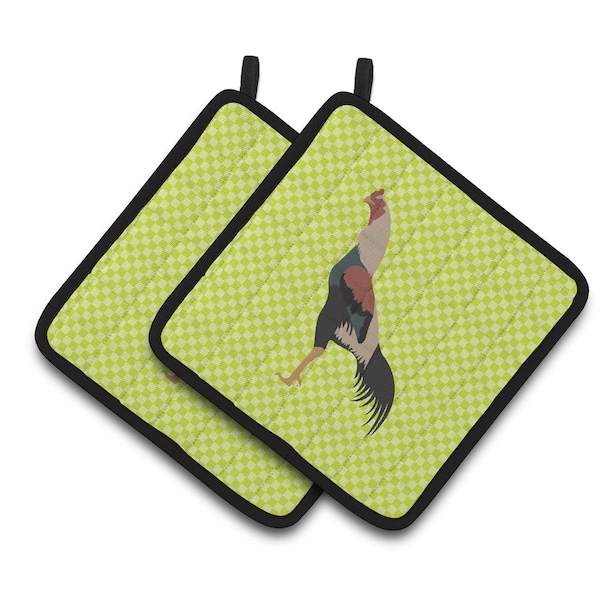 Carolines Treasures Kulang Chicken Green Pair of Pot Holders - BB7664PTHD