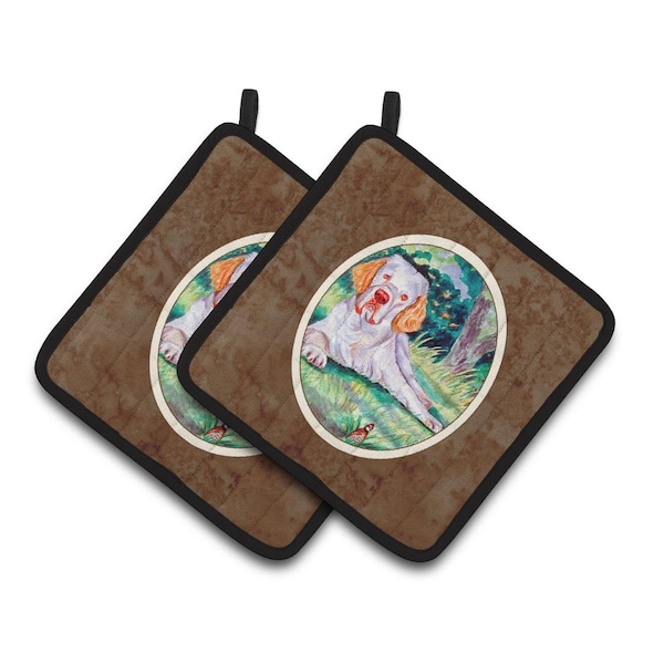 Carolines Treasures Clumber Spaniel Pair of Pot Holders - 7113PTHD