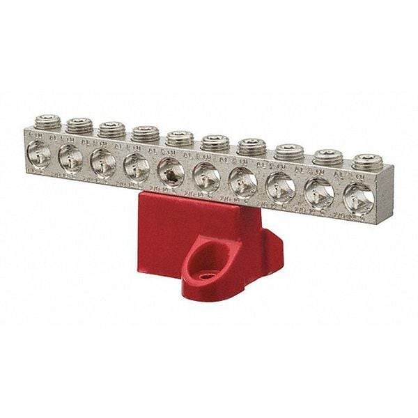 Nsi Industries Isolated Ground Bar, Electrical Enclosures, 600V - GBA20-10