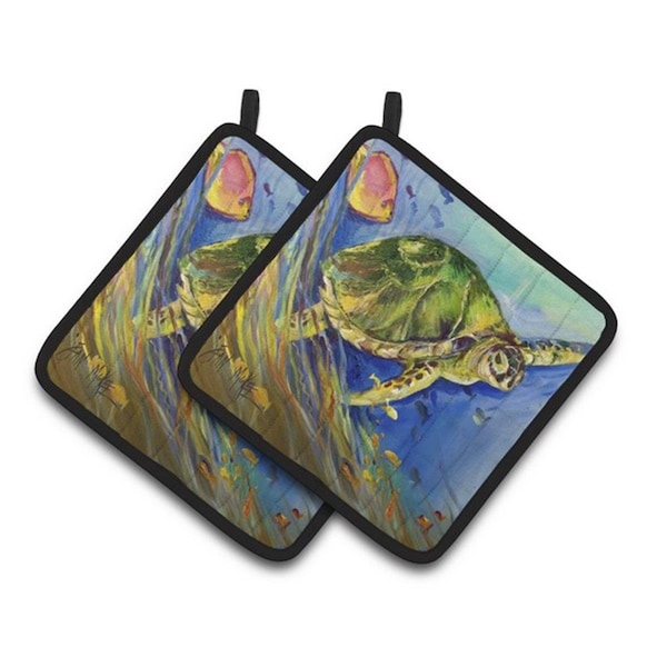 Carolines Treasures Loggerhead Sea Turtle Pair of Pot Holders, 7.5 x 3 x 7.5 in. - JMK1262PTHD