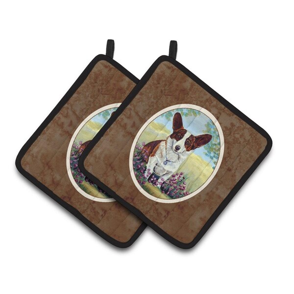 Carolines Treasures Cardigan Corgi Pair of Pot Holders - 7088PTHD
