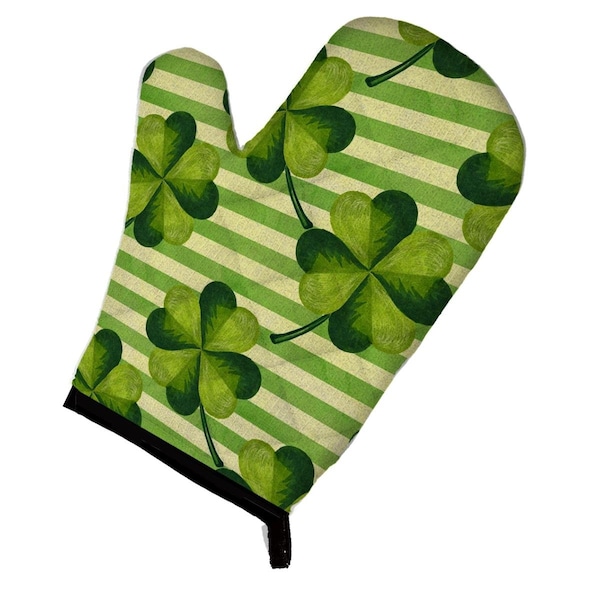 Carolines Treasures Watercolor Shamrock Stripes Oven Mitt - BB7557OVMT