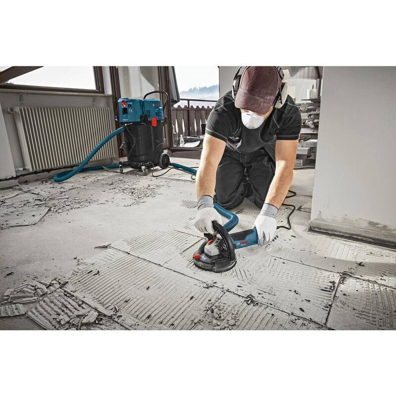 Esmeriladora de Superficie de Concreto Bosch con Cable de 12.5 Amperes y 5 pulg. con Capucha para Colecta de Polvo Dedicada - CSG15