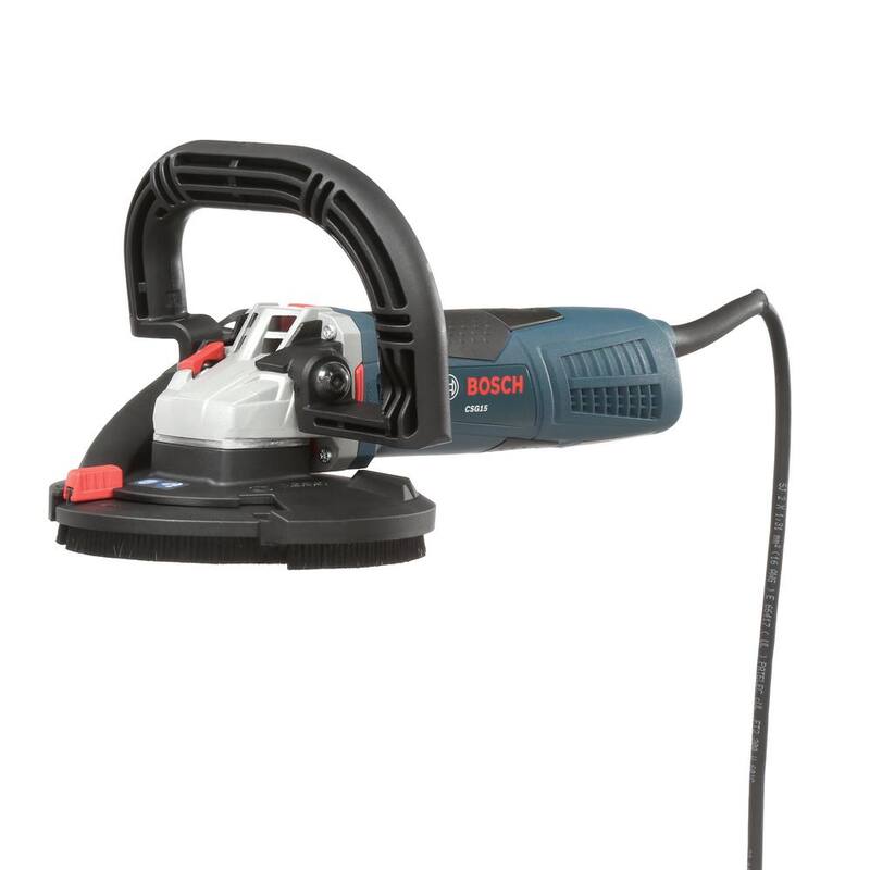 Esmeriladora de Superficie de Concreto Bosch con Cable de 12.5 Amperes y 5 pulg. con Capucha para Colecta de Polvo Dedicada - CSG15