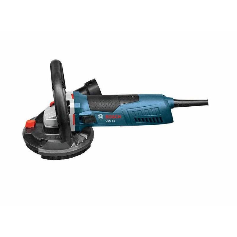 Esmeriladora de Superficie de Concreto Bosch con Cable de 12.5 Amperes y 5 pulg. con Capucha para Colecta de Polvo Dedicada - CSG15