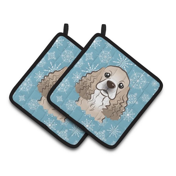 Carolines Treasures Snowflake Cocker Spaniel Pair of Pot Holders, 7.5 x 3 x 7.5 in. - BB1650PTHD