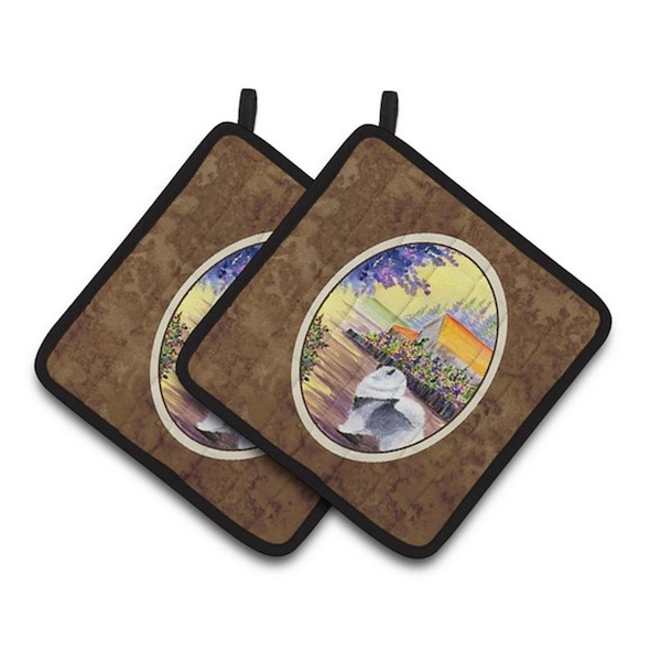 Carolines Treasures Keeshond Pair of Pot Holders, 7.5 x 3 x 7.5 in. - SS8452PTHD
