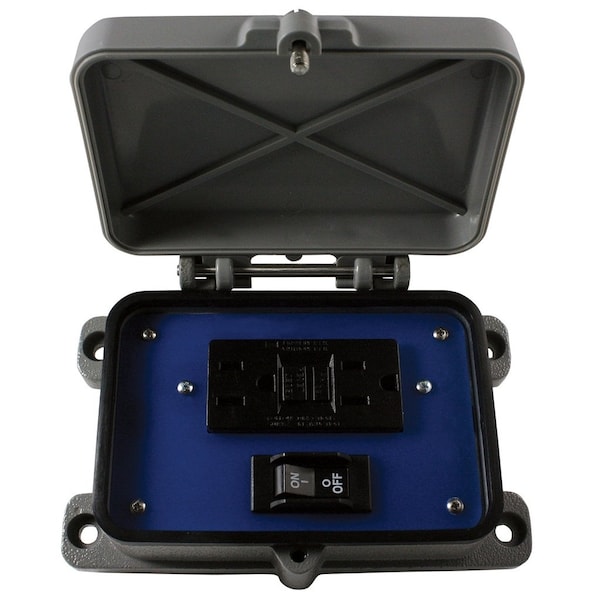 Automation Systems Interconnect Panel Interface Connector With A 10A Breaker And A 120V GFCI Receptacle - RAI-GFCI-107-B