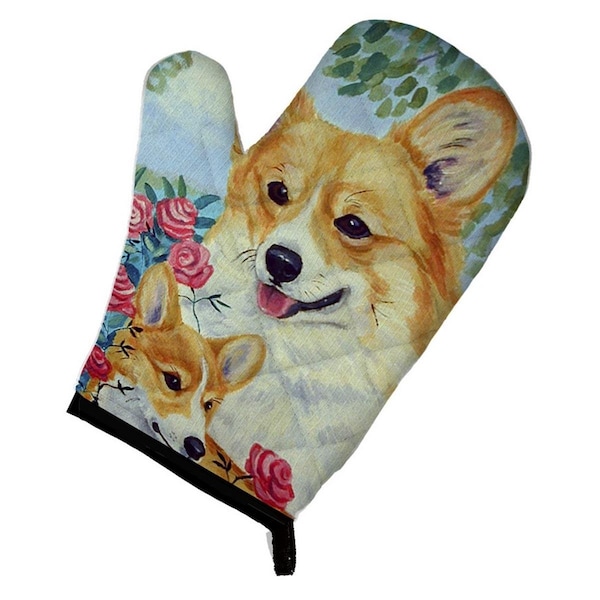 Carolines Treasures Corgi Momma loves Roses Oven Mitt - 7084OVMT