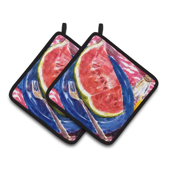 Carolines Treasures Watermelon Pair of Pot Holders - 6028PTHD