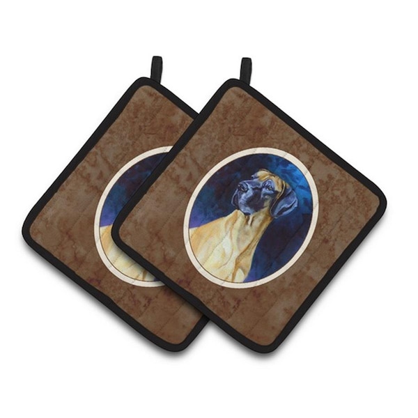 Carolines Treasures Great Dane Pair of Pot Holders, 7.5 x 3 x 7.5 in. - 7277PTHD