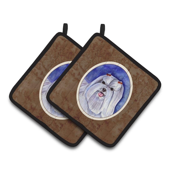 Carolines Treasures Maltese Pair of Pot Holders - 7108PTHD