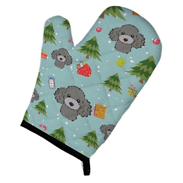 Carolines Treasures Christmas Silver and Grey Poodle Oven Mitt - BB5048OVMT