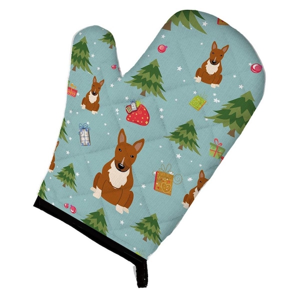 Carolines Treasures Christmas Bull Terrier Red Oven Mitt - BB4794OVMT