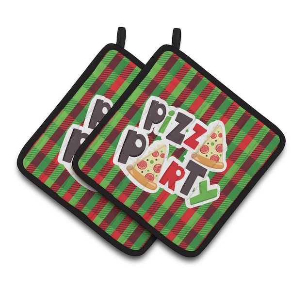 Carolines Treasures Pizza Party Pair of Pot Holders - BB7059PTHD