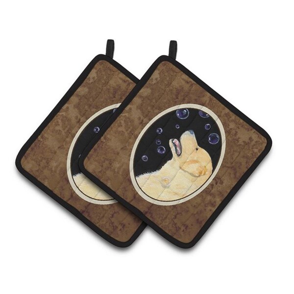 Carolines Treasures Golden Retriever Pair of Pot Holders, 7.5 x 3 x 7.5 in. - SS8940PTHD
