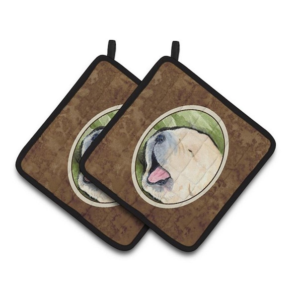 Carolines Treasures Golden Retriever Pair of Pot Holders, 7.5 x 3 x 7.5 in. - SS8717PTHD