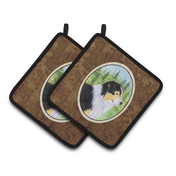 Carolines Treasures Australian Shepherd Pair of Pot Holders, 7.5 x 3 x 7.5 in. - SS8316PTHD