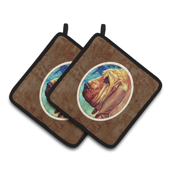Carolines Treasures Bloodhound Pair of Pot Holders - 7013PTHD