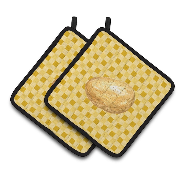 Carolines Treasures Potato on Basketweave Pair of Pot Holders - BB7208PTHD